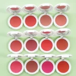 Powder cheek makeup with a smooth and refined appearance
