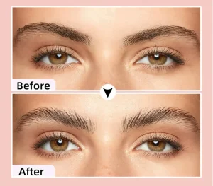 Clear brow styling gel with precision spoolie applicator for defined eyebrows