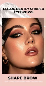 Brow shaping gel with fine spoolie brush for precise eyebrow grooming