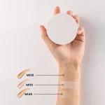 Foundation-infused cosmetic sponge shown in close-up