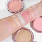 Radiant pressed powders displayed in a cosmetic compact
