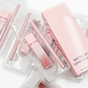 Two-piece matte lip set displayed together