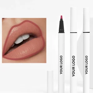 Uncapped liquid lip liner showing brush applicator