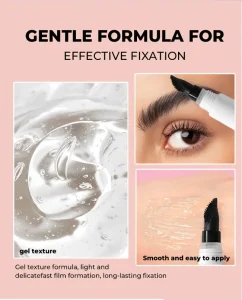 Lightweight eyebrow gel with spiral spoolie brush for natural brow styling