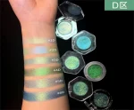 Color changing eye makeup powder with a smooth shimmer texture