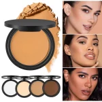 Cosmetic powder photographed against a minimal background