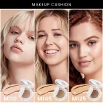 Soft and even face makeup after sponge application