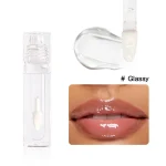 Glossy lip color with a smooth reflective surface