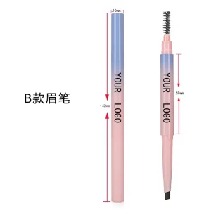 Portable eyebrow makeup product in pencil packaging
