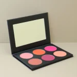 Six shade face palette for adding color and definition to cheeks
