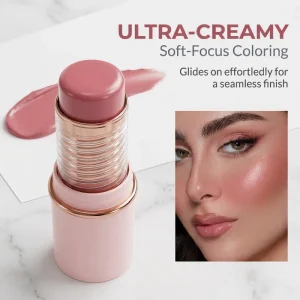Travel-friendly blush stick for face makeup