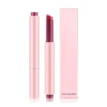 Sleek push-up lipstick case with a soft pink cosmetic design