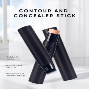 Compact contour and concealer cosmetic for everyday face makeup