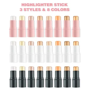 Cream highlighter stick for radiant facial highlights