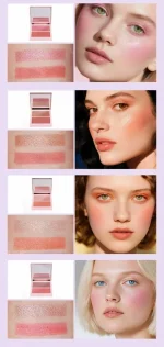 Dual tone blush palette for soft everyday cheek makeup