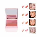 Two blush colors presented side by side in a cosmetic compact