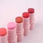Smoothly blended cheek makeup in a close-up beauty shot