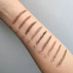 Eyebrow color applied lightly for a subtle makeup effect