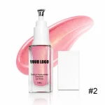 Shiny lip makeup with a massage-style applicator