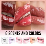 Sheer lip oil creating a natural-looking shine