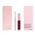 Deep wine lip color with coordinating liner