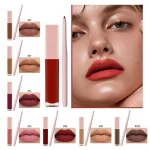 Matte color and lip contour makeup combination