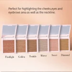 Makeup glow collection with complementary highlighting shades in one palette