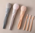 Reusable magnetic brush set for creating a complete makeup look