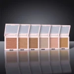 Pearlescent face makeup powders creating an elegant luminous effect