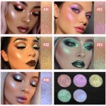 Multichrome pressed powder with a luminous color-shifting finish