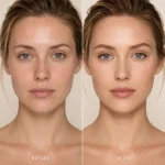 Lightweight face cushion with smooth coverage and finish