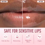 Glossy lip makeup created with a lightweight oil formula