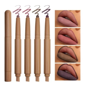 Sculpting lip pencil with a nude color side for filling