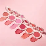 Cream blush color arranged for easy shade comparison