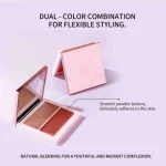 Softly defined cheeks using complementary blush tones