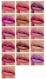 Solid lipstick bullet showing fine pearl particles