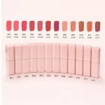 Defined lips created with a richly pigmented lipstick
