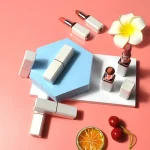 Beauty product detail showing the precision-shaped end of a solid lipstick