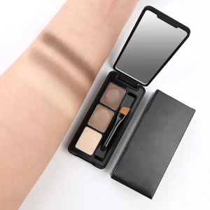Compact eyebrow filler powder set with makeup brush