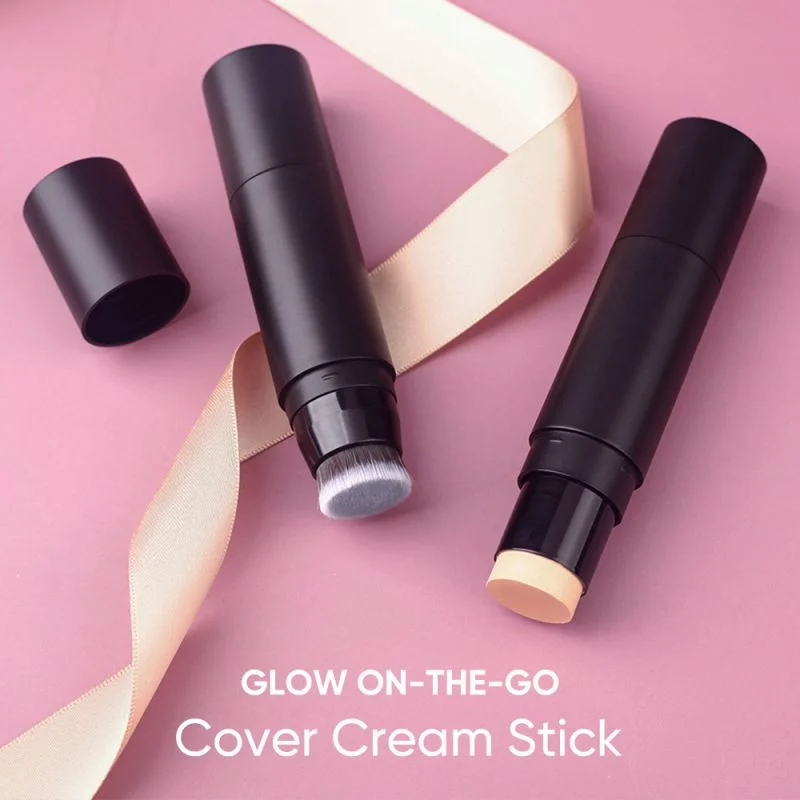 Versatile face stick combining targeted concealing with contour makeup Contour concealer stick presented as part of a complete face makeup range