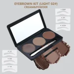 eyebrow powder palette with creamy brow pomade shades