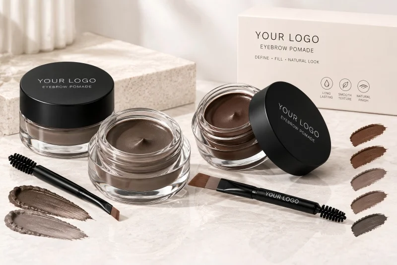Smooth eyebrow pomade formulas with rich pigments for creating bold, natural, and detailed brow styles