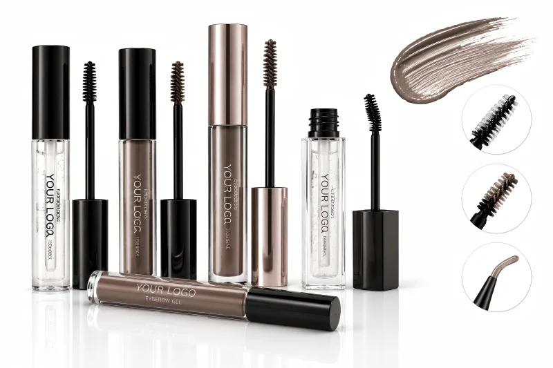 Clear and tinted eyebrow gels designed to shape, groom, and enhance brows with a natural long-lasting finish